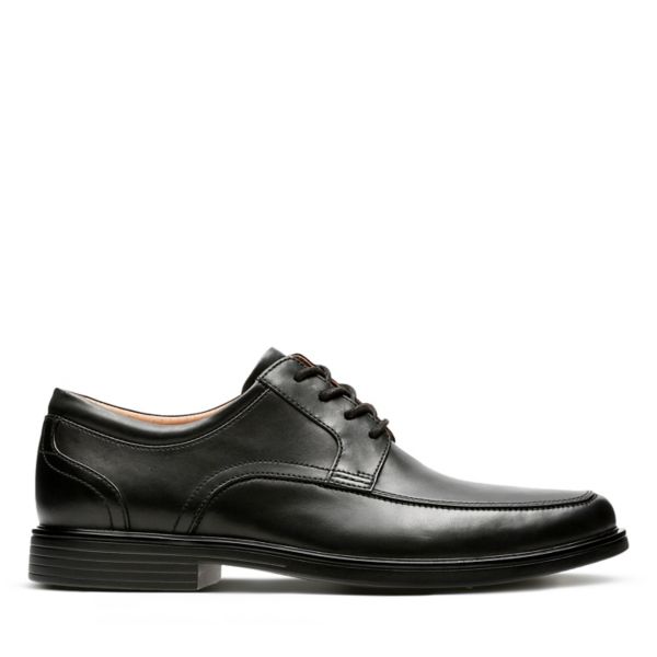 Clarks Mens Un Aldric Park Wide Fit Shoes Black | USA-8623710